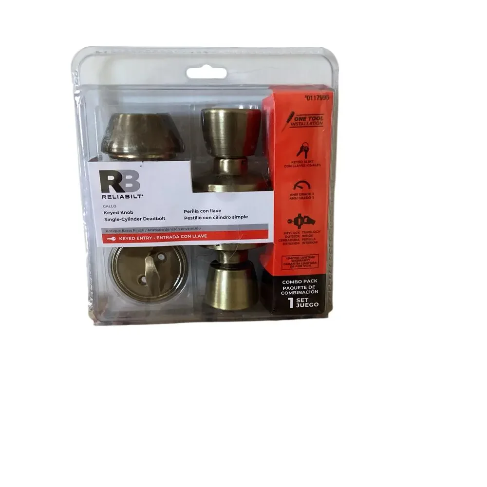 Reliabilt Keyed Knob Single Cylinder Deadbolt Combo Pack Doorknob set
